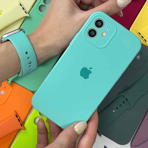 Чохол Silicone Case Full Camera для iPhone 12 mini Sea blue